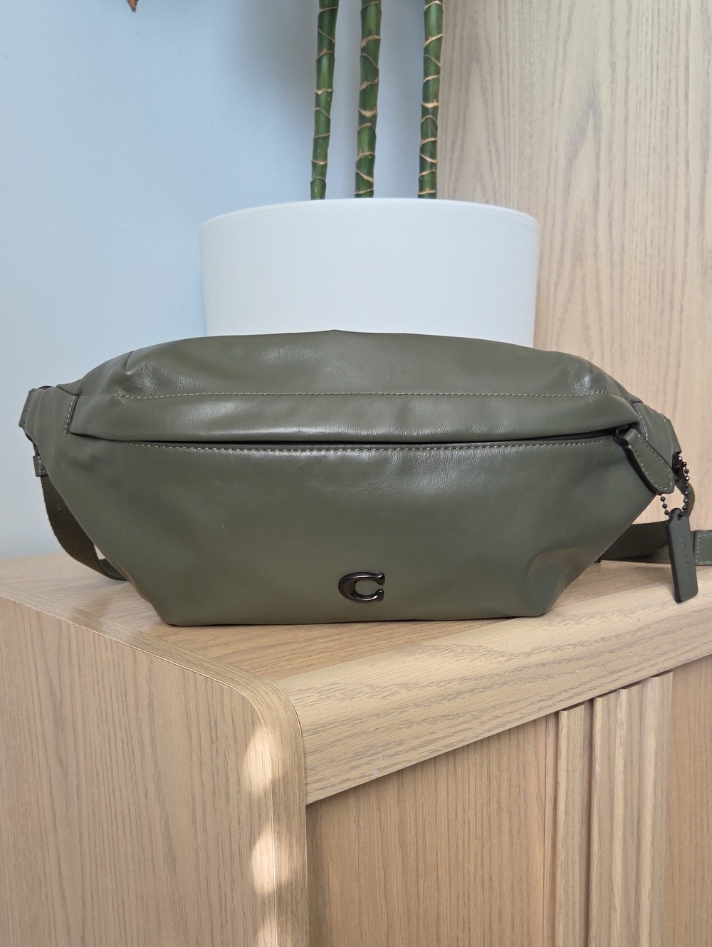 NWOT Coach Hall Belt Bag Paperweight Leather & Gunmetal Gray Hardware